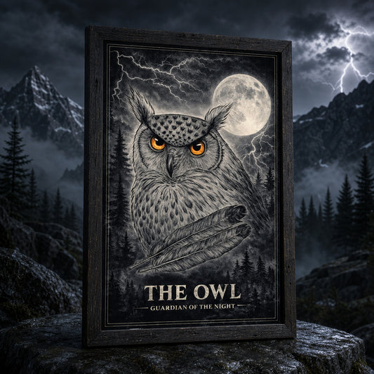 Muurposter A1 - the owl