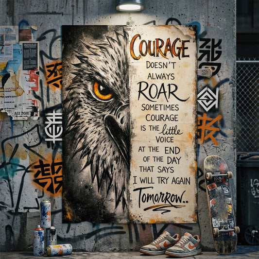 Muurposter met artistieke print - Courage