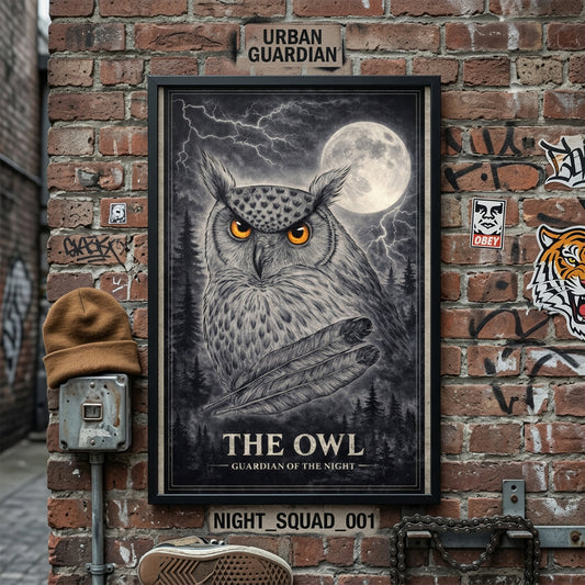 Muurposter A1 - the owl